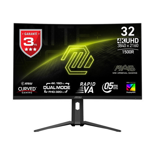32 MAG 321CUPDF UHD CURVE 1500R VA 160HZ 0.5MS GTG FREESYNC PREMIUM GAMING MONITOR