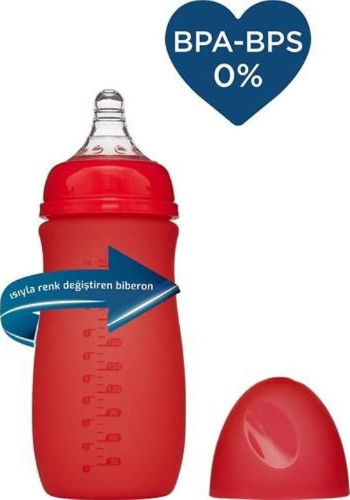 Isıya Duyarlı Renk Değiştiren Cam Biberon 260 Ml -52302-