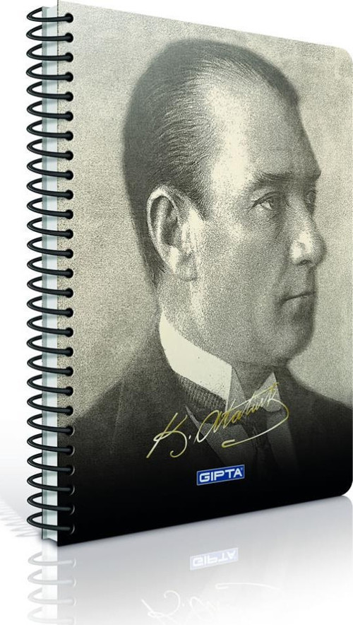 Atatürk A4 Spiralli Karton Kapak Defter 100 Yaprak Çizgili Karışık Renklerde (4 Lü Paket) 2658