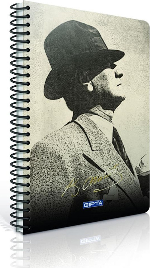Atatürk A4 Spiralli Sert Kapak Defter 100 Yaprak Kareli Karışık Renklerde (2 Li Paket) 2654