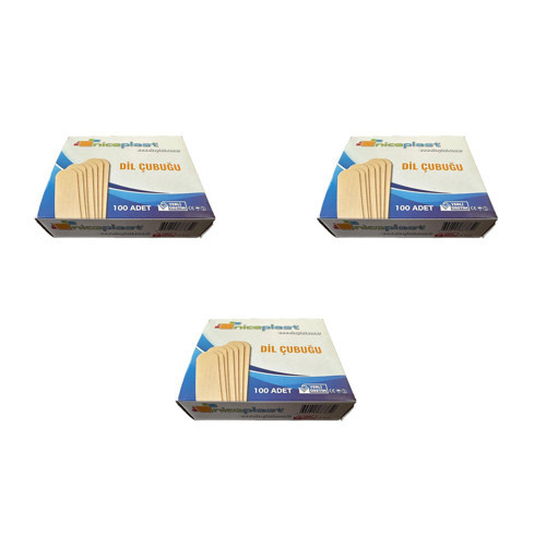 Dil Çubuğu Ahşap Maket Çubukları 2 x 14 Cm. - 50 Adetlik 3 Paket