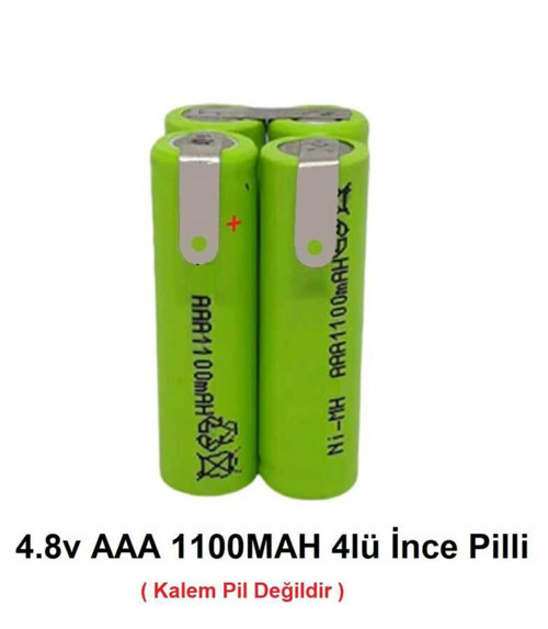 AAA 4.8v 1100mah Ni-MH 4lü Küp İnce Şarjlı Pil Grubu