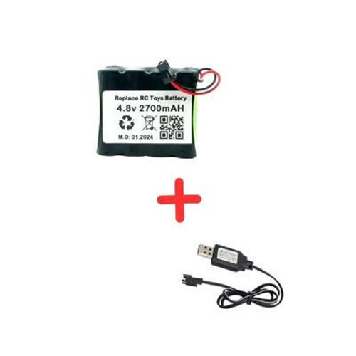Cheetah Uzaktan Kumandalı 4.8V 2700MAH Oyuncak Araba Bataryası Siyah Soket+Usb Şarj Cihazı