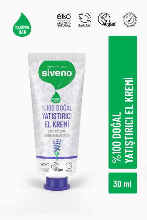 %100 Doğal El ve Vücut Kremi Lavanta Cilt Yatıştırıcı Onarıcı Yoğun Nemlendirici Vegan 30 ml