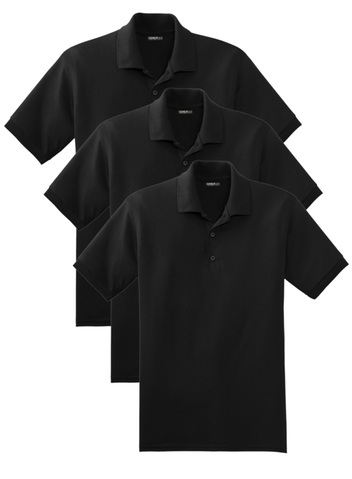 Erkek 3'lü Çekmeyen Pamuklu Kumaş Regular Fit Standart Kesim Polo Yaka Tişört POLOYAKA-T-SHIRT3