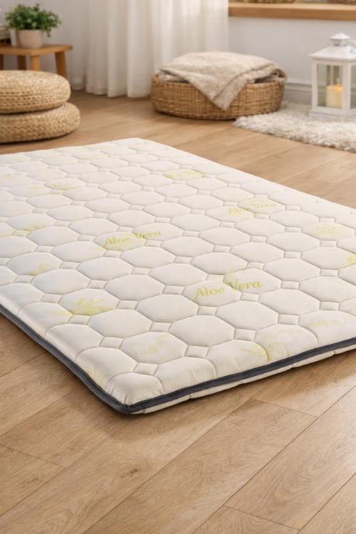 Aloe 5Cm Sünger Şilte 120x200 Ped Yatak Şiltesi Pedi Topper Katlanabilir Katlanır