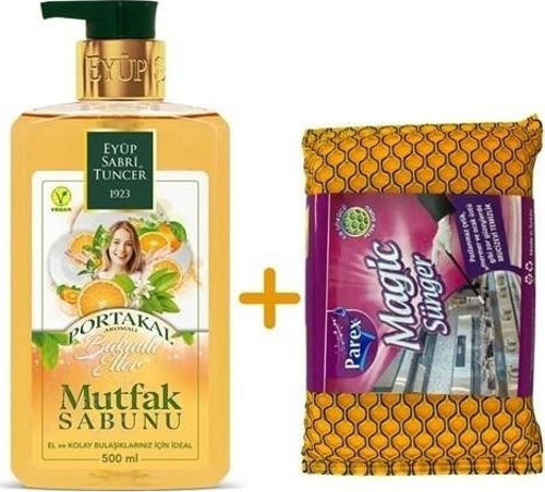 Portakal Aromalı Mutfak Sabunu 500 Ml + Magic Sünger