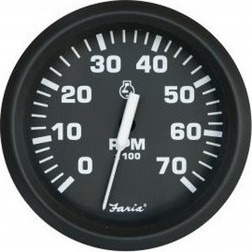 universal outboard devir göstergesi 0-7000 Rpm Ø 101mm, 12V Siyah
