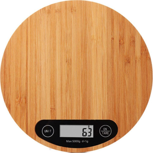Bambu Yuvarlak Mutfak Tartısı 5kg /1gr