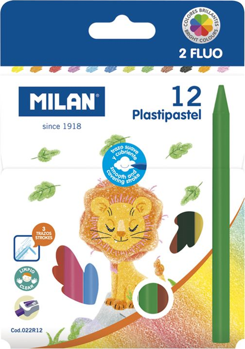MILAN 022R12 PLASTIPASTEL MUM PASTEL BOYA 12LI