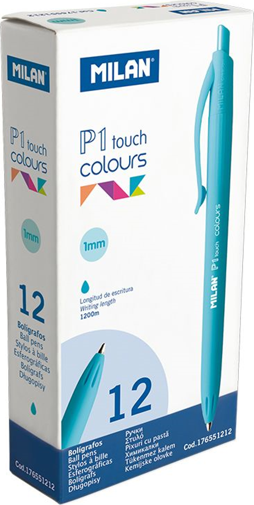 MILAN 176551212 P1 TOUCH MAVİ TÜKENMEZ KALEM - 12ADET