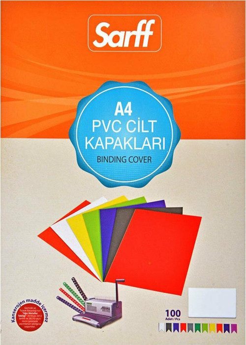 PVC OPAK MAVİ A4 Cilt Kapağı 100'Lü Paket