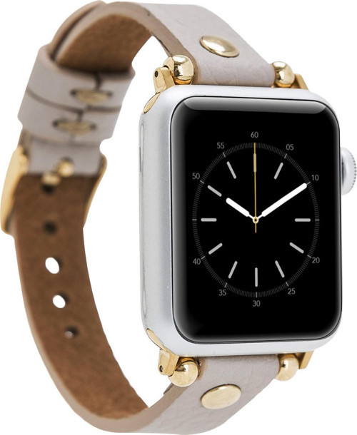 Apple Watch Uyumlu Deri Kordon 38-40-41mm GT ERC3 Bej