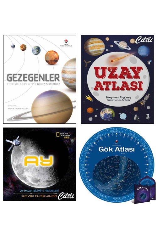 Tübitak Yayınları Gezegenler Etkili Görsellerle Güneş Sistemimiz Uzay Atlası Ay'Imızın Bilimi Ve Hikayeleri Gök Atlası
