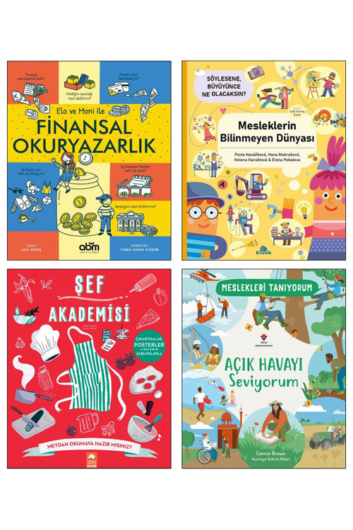 Abm Yayınevi Elo Ve Moni İle Finansal Okuryazarlık Şef Akademisi Açık Havayı Seviyorum Meslekleri Tanıyorum 4Lü