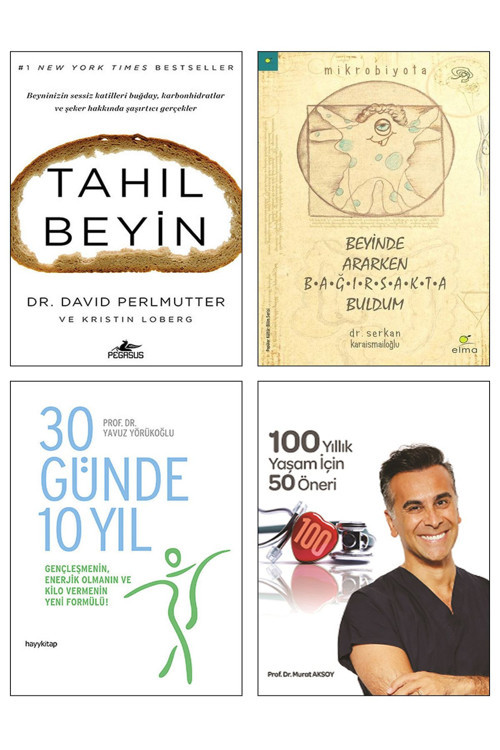 Elma Yayınevi Beyinde Ararken Bağırsakta Buldum + Tahıl Beyin + 30 Günde 10 Yıl + 100 Yıllık Yaşam İçin 50 Öneri