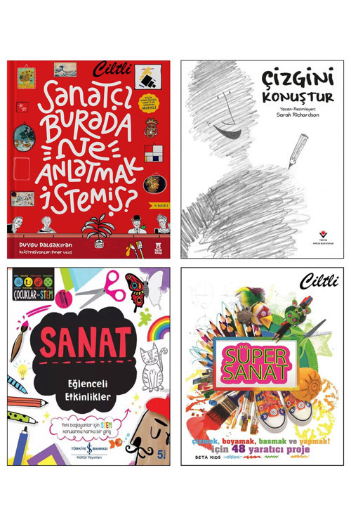 İş Bankası Kültür Yayınları Sanat Eğlenceli Etkinlikler Sanatçı Burada Ne Anlatmak Istemiş? Çizgini Konuştur Süper Sanat 4Lü Set