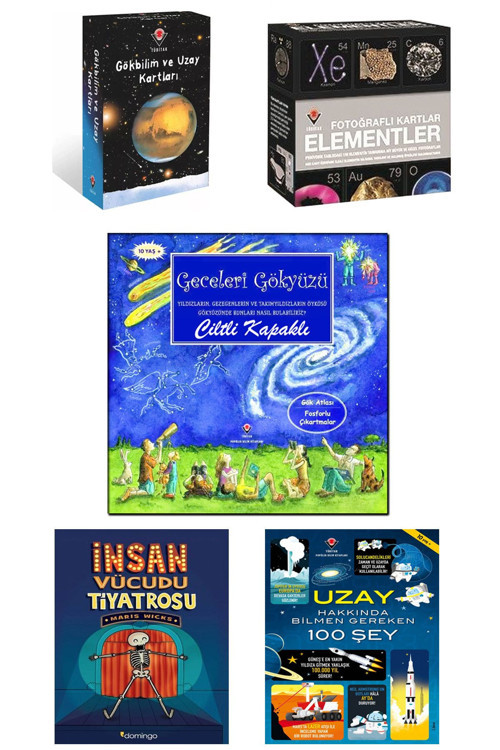 Tübitak Yayınları İnsan Vücudu Tiyatrosu Uzay Hakkında Bilmen Gökbilim Uzay Kartları Element Kartları Geceleri Gökyüzü