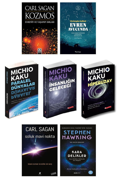 Ayrıntı Yayınları Kozmos + Evren Avucunda + Soluk Mavi Nokta + Kara Delikler + Michio Kaku Hiperuzay Paralel Dünyalar