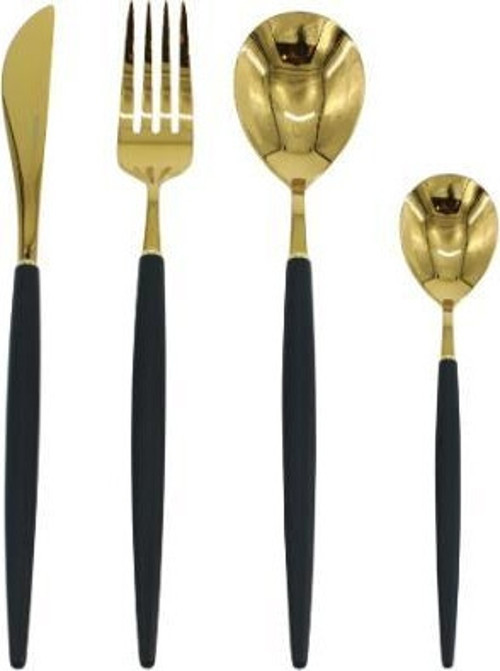 Rotti Fx1072 Siyah Gold 24 Parça Çatal Kaşık Bıçak Takımı