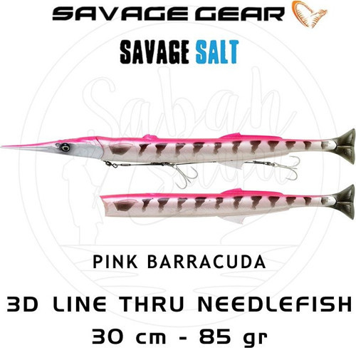3D Line Thru Needlefish Pulsetail 2+1 30cm 85gr Pink Barracuda