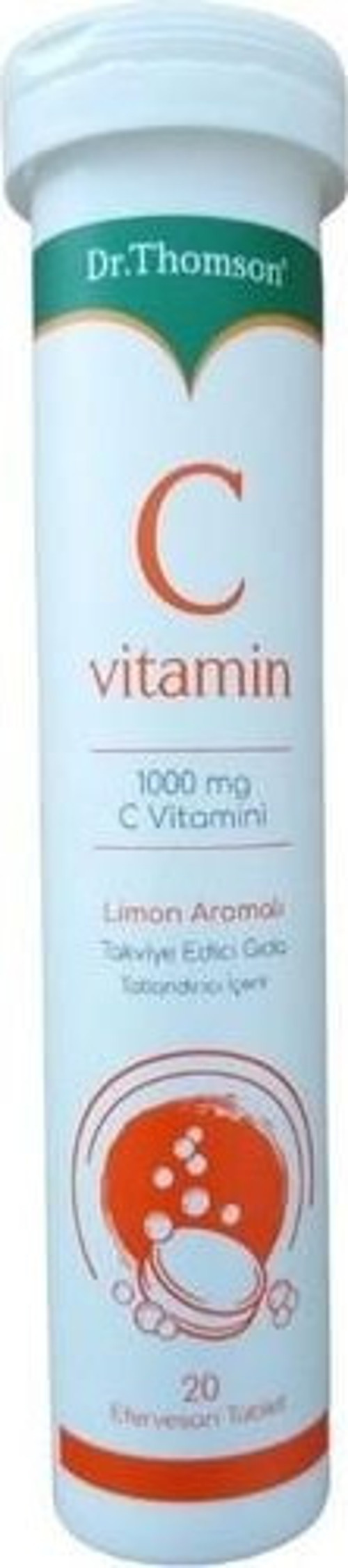 Vitamin C Limon Aromalı 1000 Mg 20 Efervesan Tablet