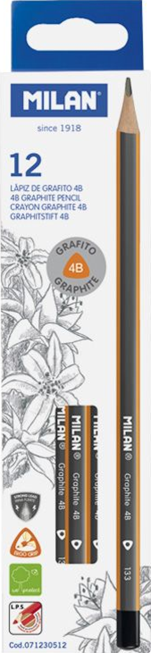 MILAN 71230512 GRAPHITE 4B ÜÇGEN KURŞUN KALEM - 12ADET