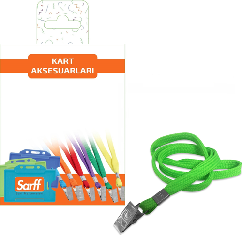 SARFF METAL KLİPSLİ FISTIK YEŞİLİ ASKI İPİ BLİSTER - 10ADET 4