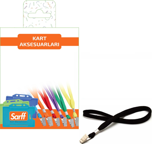 METAL KLİPSLİ SİYAH EKO ASKI İPİ BLİSTER - 10ADET