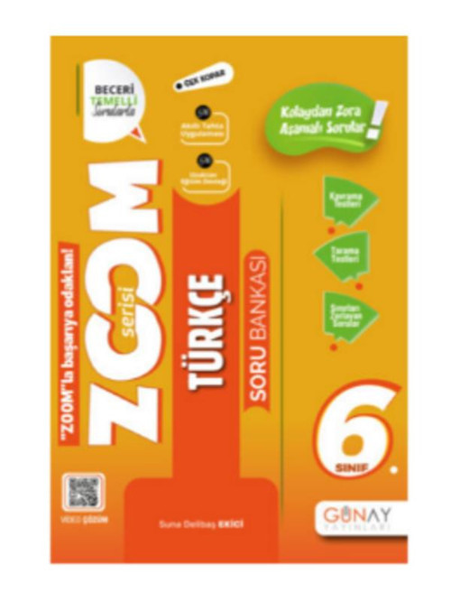 Günay Yayınları 6. Sınıf Türkçe Zoom Soru Bankası