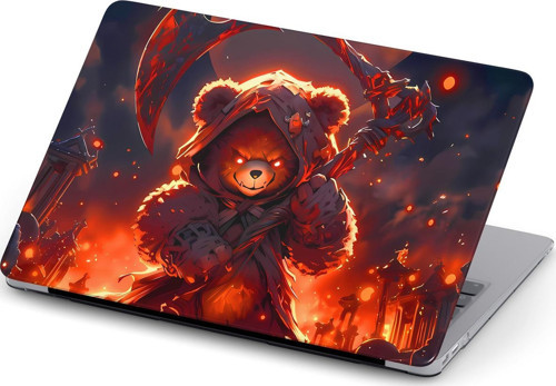 Macbook Air (M1) Kılıf 13.3 inç A2179-A2337 2020/2021 Şeffaf Koruyucu Kapak Mactone-17 Ninja Ayı