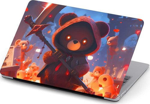 Macbook Air (M1) Kılıf 13.3 inç A2179-A2337 2020/2021 Şeffaf PVC Koruyucu Kapak Mactone-14 Ninja Ayı