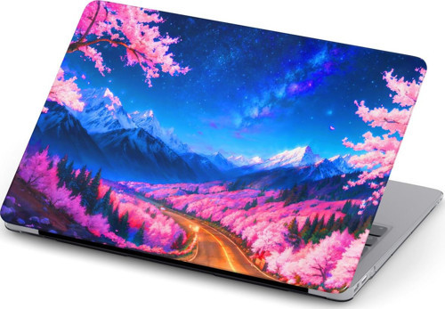 Macbook Pro M1-M2 Kılıf 13.3" A2338-A2289 2020/2022 Full Sert Koruma Kılıfı Macpac-23 Pembe Çiçekler