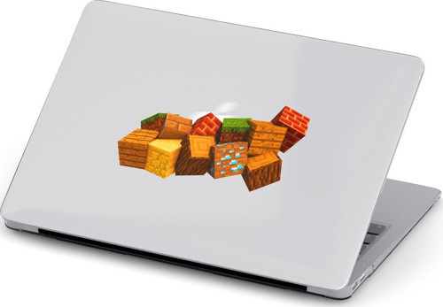 Macbook Air (M1) Kılıf 13.3 inç A2179-A2337 Mac09 Şeffaf Koruma Kapağı Minecraft Blok