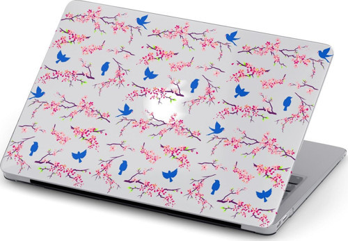 Macbook Air (M1) Kılıf 13.3 inç A2179-A2337 Mac13 Şeffaf Sert Koruma Kılıfı Kiraz Çiçeği