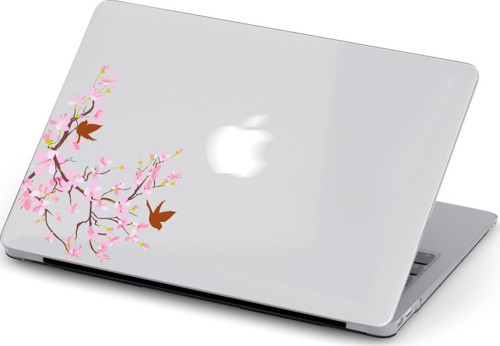 Macbook Air (M1) Kılıf 13.3 inç A2179-A2337 Mac16 Şeffaf Sert PVC Japon Çiçeği