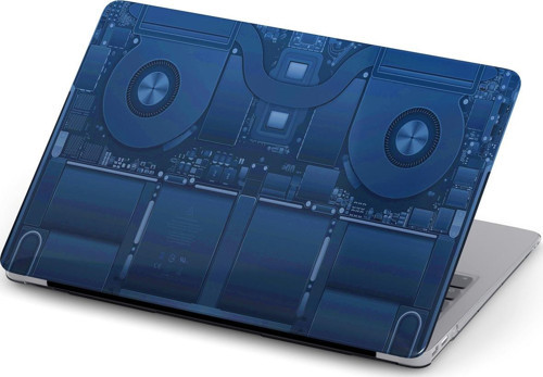 Macbook Air (M1) Kılıf 13.3 inç A2179-A2337 Mac28 Full Tasarım Notebook Kılıfı Siyah Fan