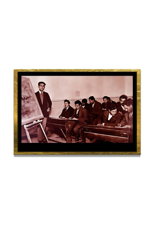 Yapay Zeka İle Yenilenmiş Atatürk Fotoğrafları Siyah Beyaz Cam Tablo, 3D Dekoratif Baskı 693