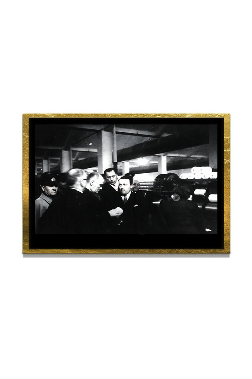 Yapay Zeka İle Yenilenmiş Atatürk Fotoğrafları Siyah Beyaz Cam Tablo, 3D Dekoratif Baskı 29
