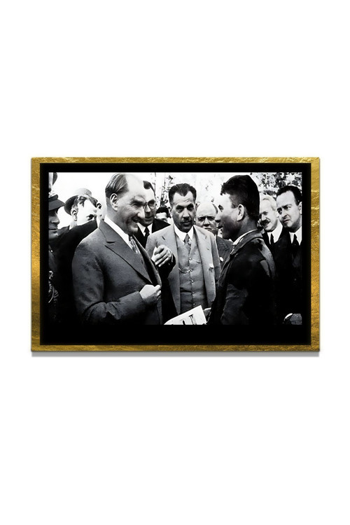 Yapay Zeka İle Yenilenmiş Atatürk Fotoğrafları Siyah Beyaz Cam Tablo, 3D Dekoratif Baskı 14