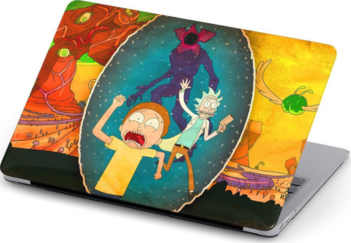 Macbook Pro (M1-M2) 14.2 inç A2442-A2779 Kılıf Macflare 04 PVC Koruyucu Kapak Rick And Morty