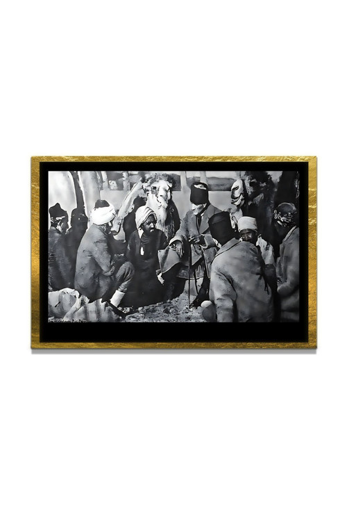 Yapay Zeka İle Yenilenmiş Atatürk Fotoğrafları Siyah Beyaz Cam Tablo, 3D Dekoratif Baskı 34