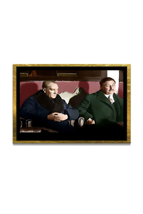 Yapay Zeka İle Yenilenmiş Atatürk Fotoğrafları Siyah Beyaz Cam Tablo, 3D Dekoratif Baskı 462