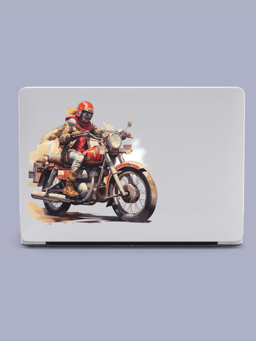 Macbook Pro (M1-M2) Kılıf 13.3 inç A2338-A2289 2020/2022 Şeffaf Koruma Kapağı Macaron-29 Motorsiklet