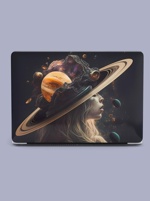 Macbook Pro (M1-M2) Kılıf 13.3 inç A2338-A2289 2020/2022 Şeffaf Koruma Kapağı Mactone-29 Satürn Kadı