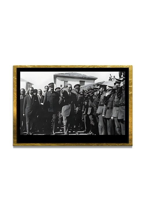 Yapay Zeka İle Yenilenmiş Atatürk Fotoğrafları Siyah Beyaz Cam Tablo, 3D Dekoratif Baskı 721