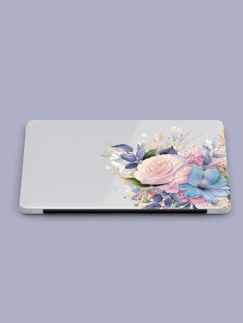 Macbook Air Kılıf 13.3 inç A1369-A1466 2011/2017 Şeffaf 360 Koruma Macaron-05 Floral Rose