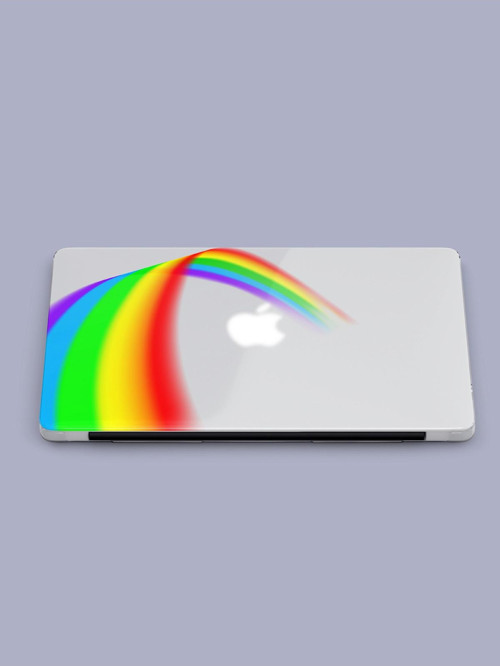 Macbook Air Kılıf 13.3 inç A1369-A1466 2011/2017 Şeffaf 360 Koruma Macaron-15 Gökkuşağı