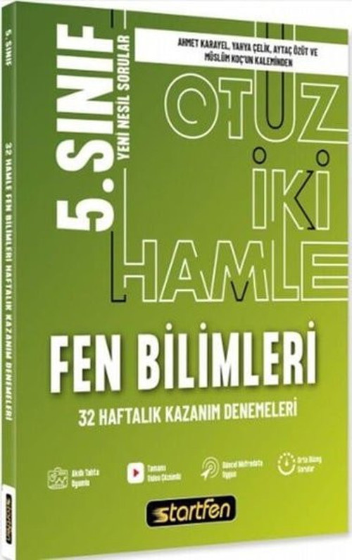 5. Sınıf Fen Bilimleri 32 Deneme Haftalık Kazanım Denemeleri
