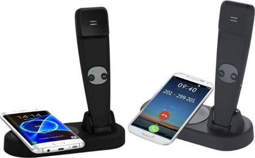 Kablosuz Şarj Cihazı Standı / Kablosuz ve USB ile Şarj Edilebilir Masa Üstü Şık Şarj Standı